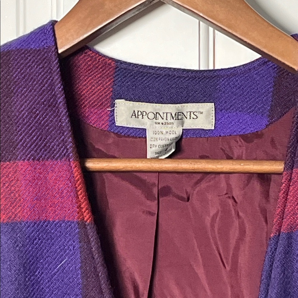 Vintage Appointments 100% Wool Plaid Blazer Size 6 Made in Japan - Picture 2 of 9